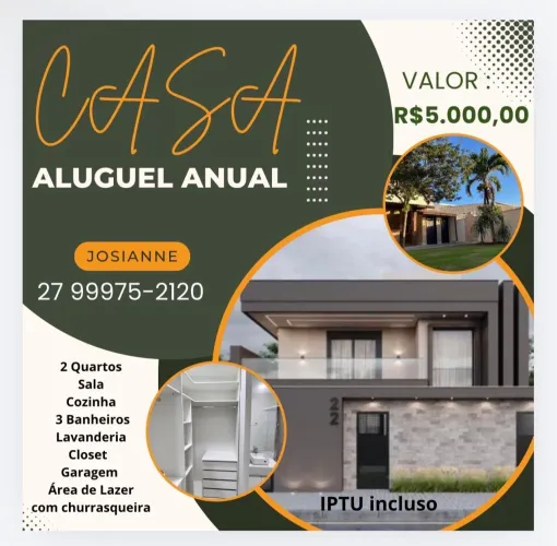Aluguel Anual - Casa - Praia do Morro - Guarapari -ES