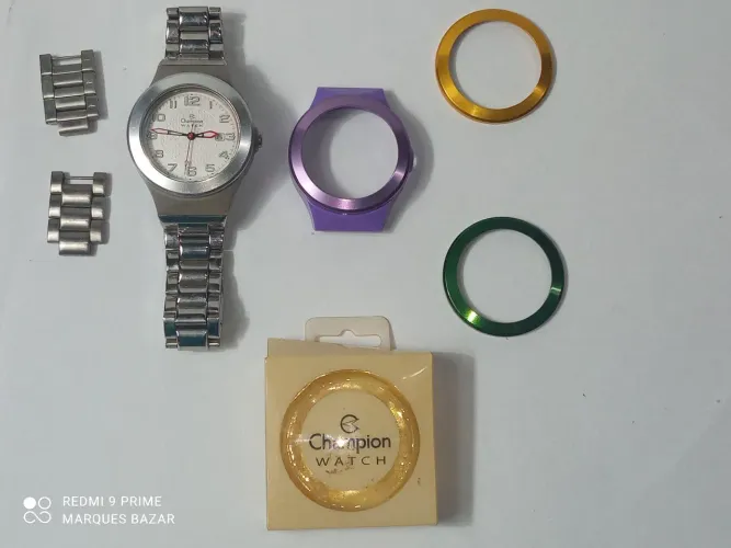 Relógio Champion Original CP30119 Kit Troca Aros + Gomos Extras