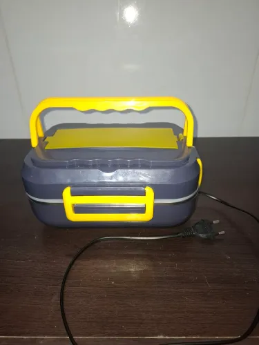 Marmita Bandeja Elétrica Lunchbox 1,5L BiVolt Portátil Inox 2em1 Aquecida em Carro Casa