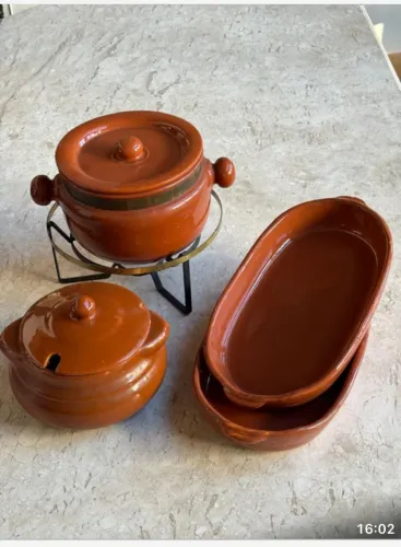 Conjunto De Panelas De Cerâmica Esmaltada - Feijoada E Caldos