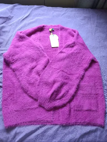 Casaco Feminino Casulo Pelinho Com Bolso Rosa Farm