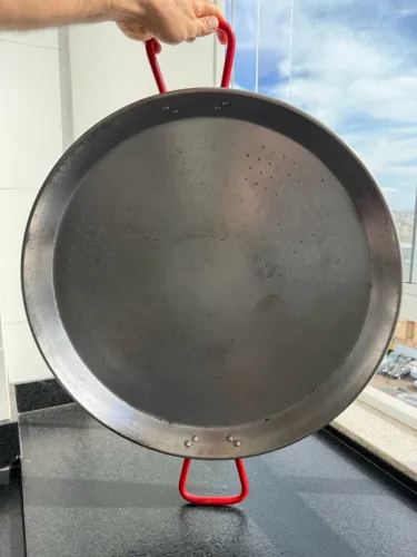 Paellera de aço escovado 60cm diâmetro / 19 porções