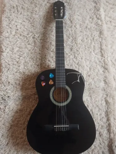 Violão Clássico Giannini Start N-14 BK Preto + Capa + Capotraste + 4 Palhetas