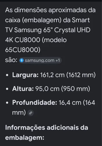 Televisão de 65 polegadas Samsung 