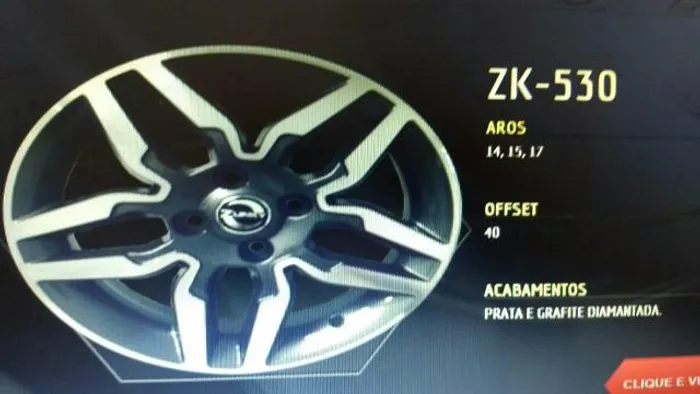 Roda aro 14 Fiat Idea Sport Grafite com diamantado 4X98 Jogo Novo