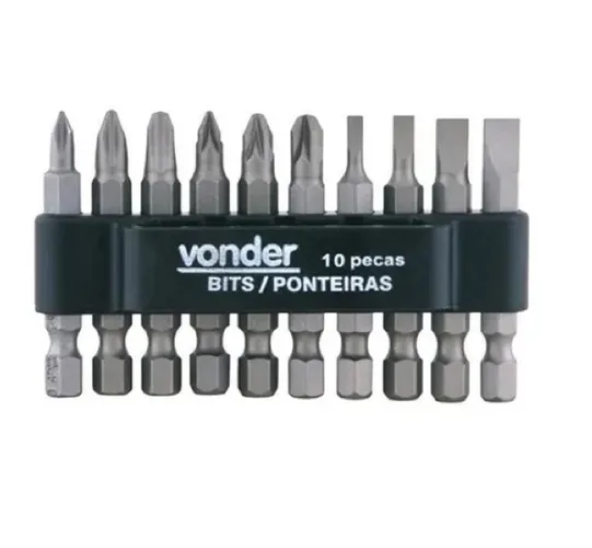 Bits / Ponteira Crv Com 10 Peças Enc. 1/4 - Vonder
