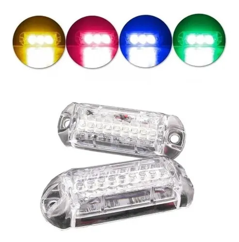 Par Strobo Som Automotivo Ajk Rgb Colorido 7 Cores Kit Leds