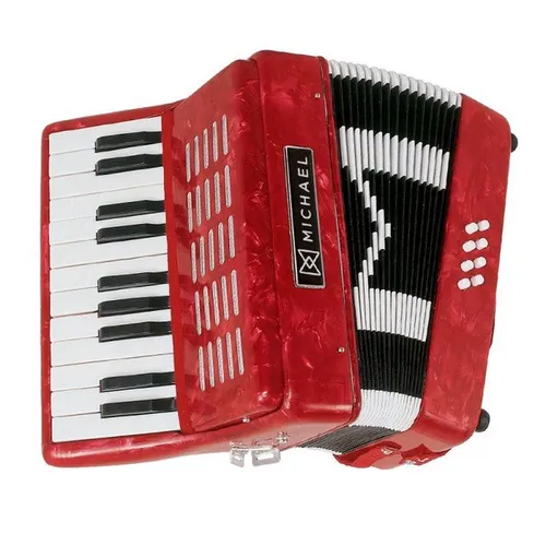 ACORDEON 8 BAIXOS MICHAEL ACM0822 VERMELHO PEROLADO