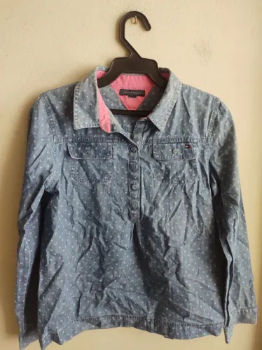 Camisa infantil jeans Tommy Hilfinger original 10 anos