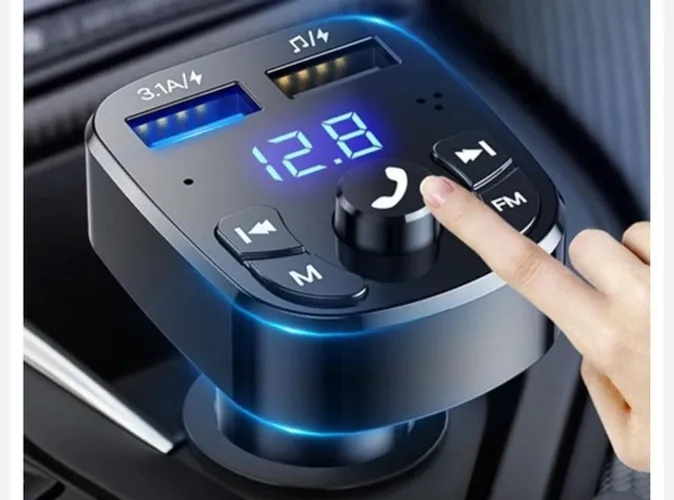 Transmissor Bluetooth Fm Adaptador Carregador Acendedor Cigarros Carro  COD-AP130 