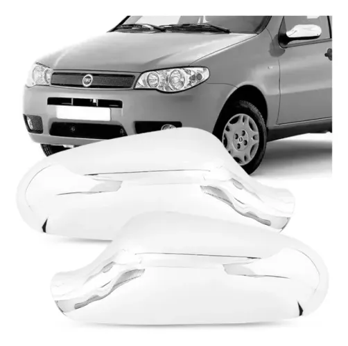 Aplique Fiat Palio 2004/ - Siena e Strada 2004 à 2011 - Retrovisor Cromado - LD LE