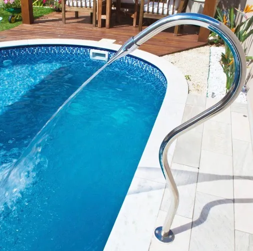 Cascata Tubular Para Piscina Aço Inox Splash Slim Sodramar - Entrega em Brasília