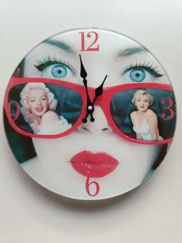 Relógio Marilyn Monroe Parede Vidro