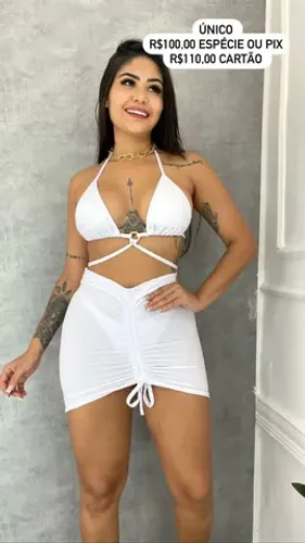 Kit 3 peças biquíni e saida