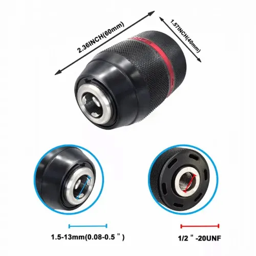 Mandril furadeira/parafusadeira 13mm de broca sem chave hex haste/sds/soquete quadrado fêm