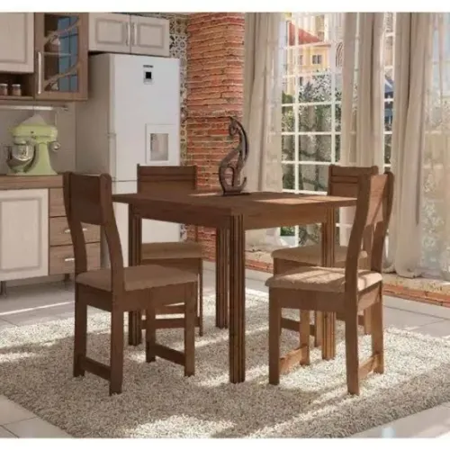 Mesa 4 cadeiras de jantar Dallas - ENTREGA HOJE !!!