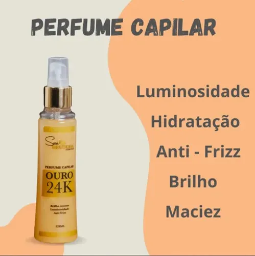 Perfume Capilar 24K Brilho Luxuoso, Maciez Impecável e Cabelos Deslumbrantes