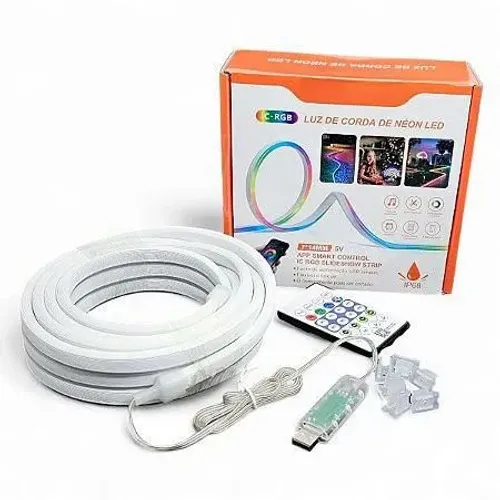 Fita de LED Neon RGB 5M Usb - Wi-fi Aplicativo