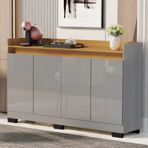 Buffet moderno 4 portas cinza Realy tt87