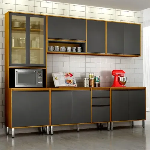 Armário Cozinha Modulada 5 Peças C/Vidro Reflecta LUXO. Produtos Novos Direto de Fábrica.