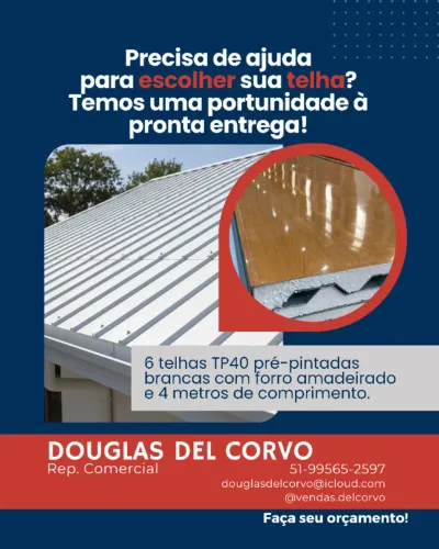 Telha forro pré pintada branca com forro amadeirado à pronta entrega