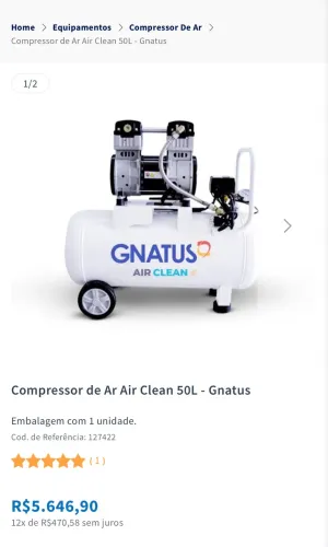 VENDO COMPRESSOR DE AR ESTAC. DE PISTAO AIRCLEAN 50L 220V 
