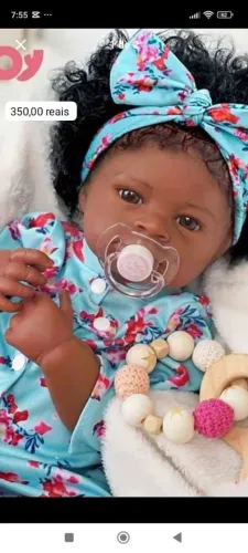 Boneca Reborn Negra de Silicone - Realista e Linda