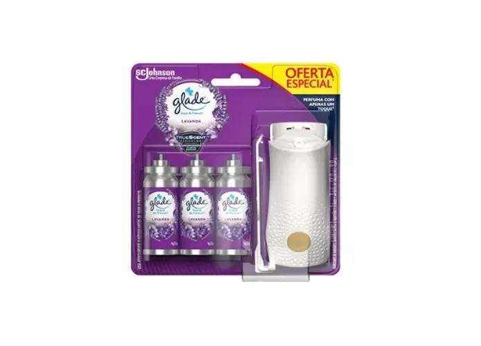 Glade Aromatizador de Ambiente Toque de Frescor Aparelho + 3 refis Lavanda com 12ml cada