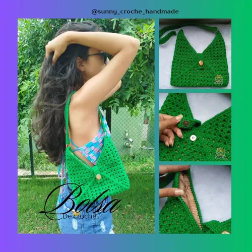 Bolsa de Crochê Tropicana Verde