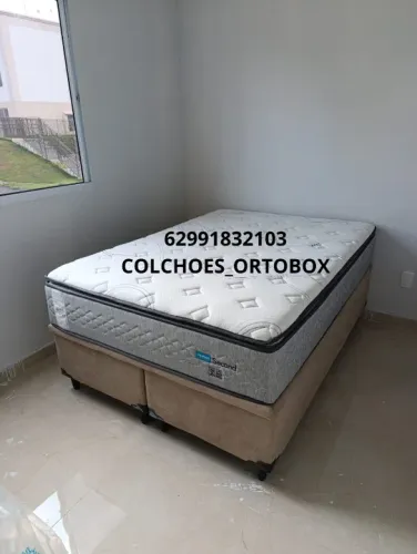 Base e Colchão Casal second da probel suporte de 180 kilos de cada lado