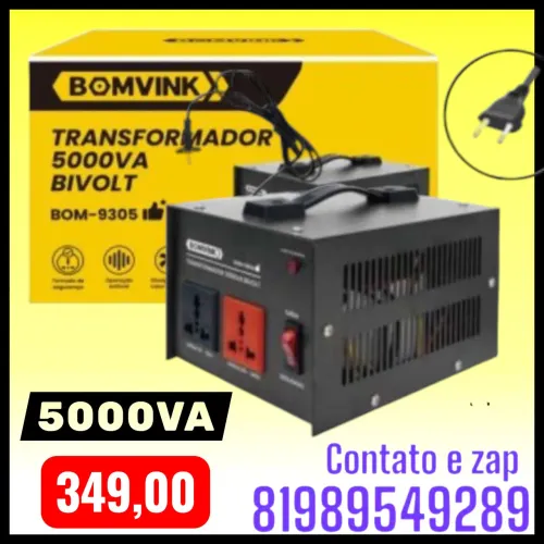 Transformador Bivolt 5000VA Bomvink, modelo BOM-9305 I