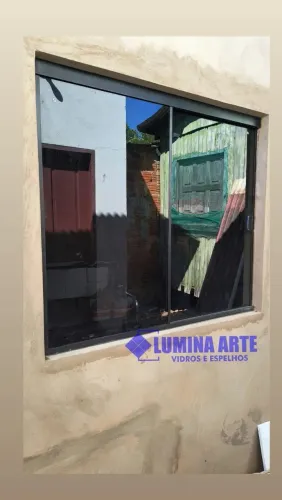 Promoção de janela de vidro temperado fumê 120x110