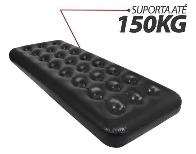 Cama inflável de solteiro para camping, praia, casa - Suporta até 150kg