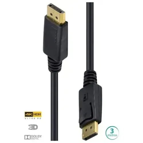 Cabo Displayport 1.3V Ultra Hd 120Hz - 3 Metros - Dp13-3 Loja Coimbra Computadores