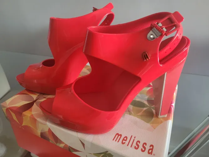 Sandália Melissa Salto Alto Vermelha