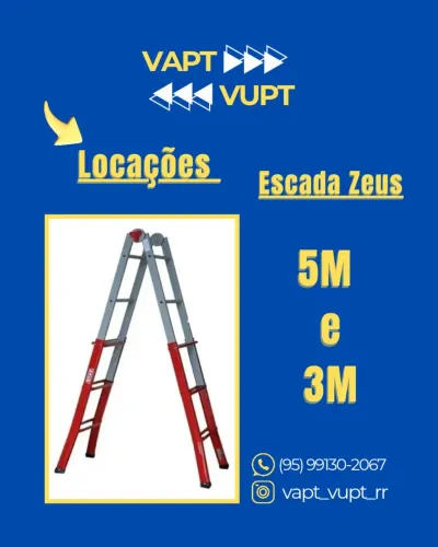 Aluguel de escada Zeus 3 e 5 metros