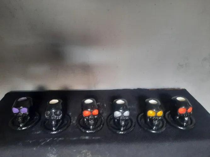 Porta velas de gesso pintura a mão 