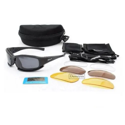  Óculos Tático Demeysis + cinco lentes + case -