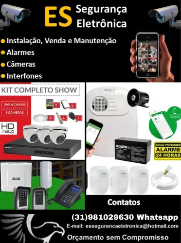 INSTALAÇÃO, MANUTENÇÃO E VENDA DE CÂMERAS, ALARMES E INTERFONES