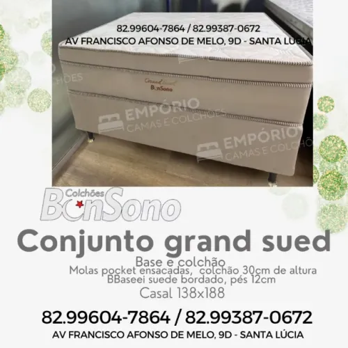 Cama  casal molas pocket ensacadas bonsono grandsued pronta entrega 
