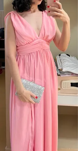 Vestido Rosa Longo para Festa de Casamento