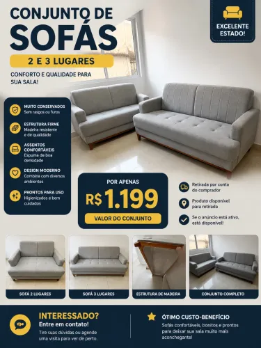 Sofá 2 e 3 lugares