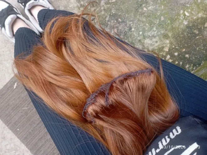 Mega hair castanho acobreado