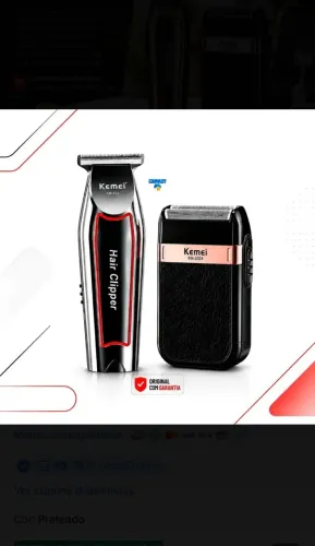 Kit Kemei KM-032 + Shaver KM-2024 Bivolt - Novo