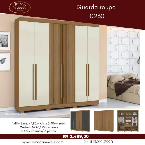 Guarda roupa 0230 - à pronta entrega