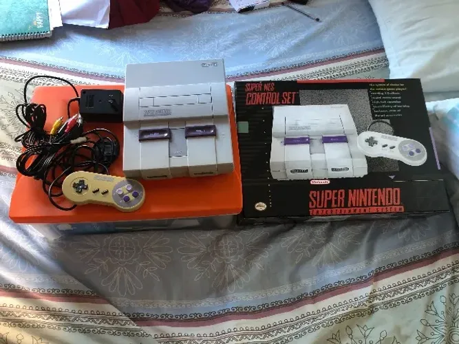 super nintendo com caixa