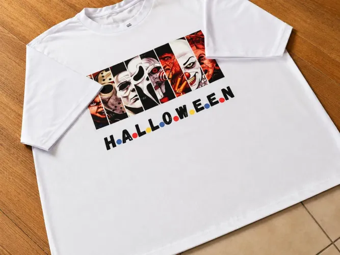 Camiseta Halloween peruana 100%Algodão branca