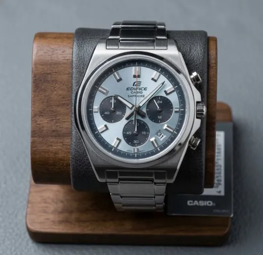 Relógio Casio Cronógrafo Azul Tiffany Novo