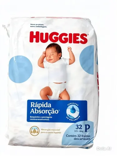 anúncio de fraldas hugguies rápida absorção - p