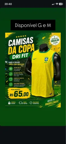 REGATA CAMISA DRYFIT DA SELEÇÃO!! CORRE ÚLTIMAS UNIDADES.